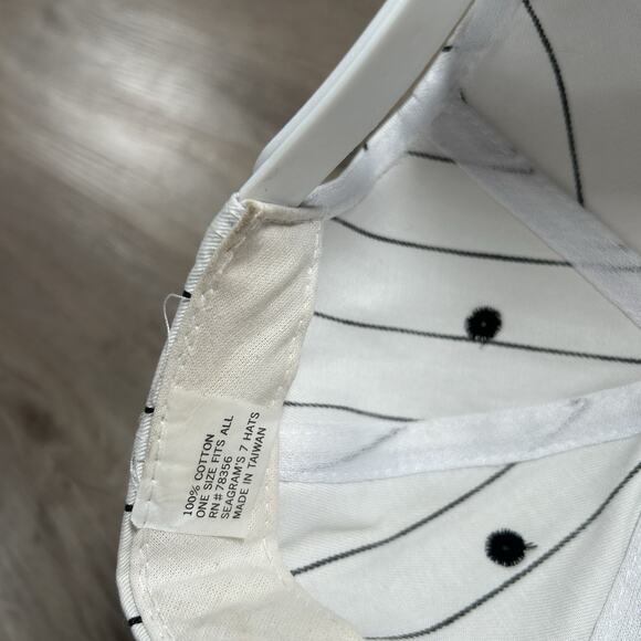 Vintage Seagrams 7 Snapback Hat Alcohol Whiskey White Black Stripe Cap‎ - Picture 4 of 8